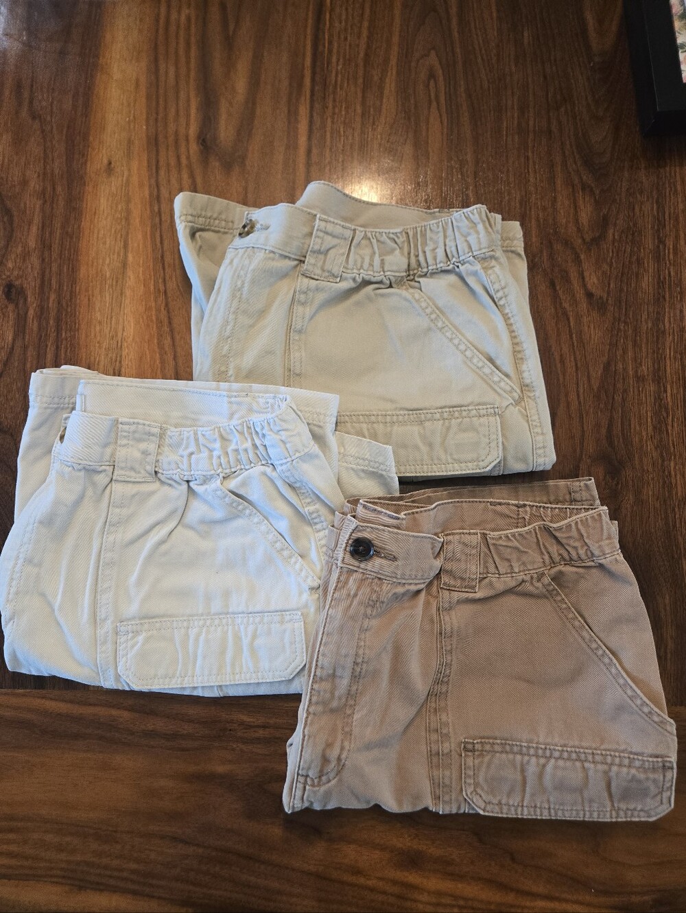 Croft & Barrow Men's Cargo Shorts Size 38 Lot of 3 Khaki Tan Cotton Casual